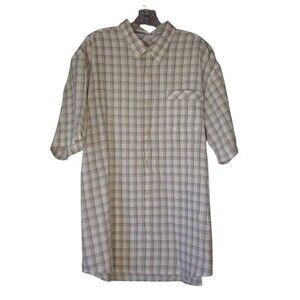 Honolua Surf Co Short Sleeve Hawaiian Shirt Green Black Cream Plaid Men's XXL